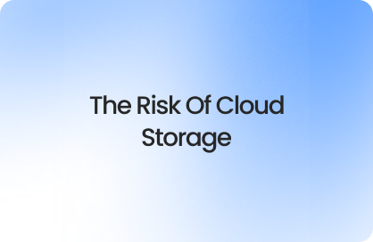 The Risks of Cloud Storage whitepaper graphic showing damaged cloud icon and digital circuit