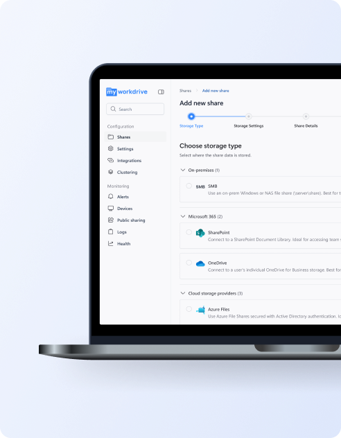 MyWorkDrive mapped drive with Office Online integration for secure file sharing and sync